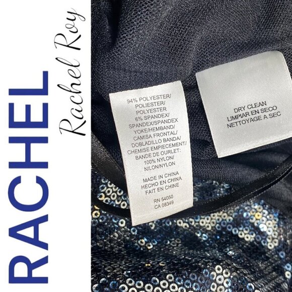 RACHEL RACHEL ROY Metallic Sequin Leopard Print Mini Cocktail Party Dress, Large - Picture 7 of 10